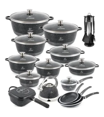 ✨️✨️Anniversary Celebration while stocks last:31 Pcs Non Stick Granite Kitchen Cooking Set with Tools
